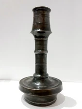 FINE ANTIQUE OTTOMAN EMPIRE ISLAMIC BRONZE COPPER ALLOY CANDLESTICK 17th CENTURY