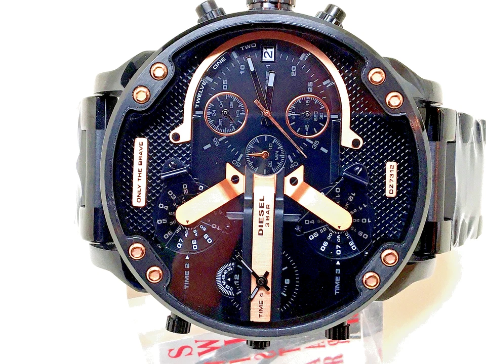 Новый Diesel DZ7312 г-н папа 2.0 хронограф черный из нержавеющей стали часы 57 мм - Изображение 3 из 4