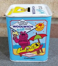 Vintage Henry's Cat The Woolwich Kids Club Seasons Money Tin Super Rare 1988