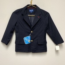 Andy  Evan Navy Blue Gold Button Blazer Suit Jacket Boys Size 6 Holiday Formal