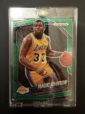 2024 Panini Prizm Black Lakers Magic Johnson Green Shimmer 4/7 SSP (NM)