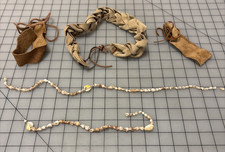 Lot of 5 indigeneous-style leather cuffs shell jewelry pieces, Native American