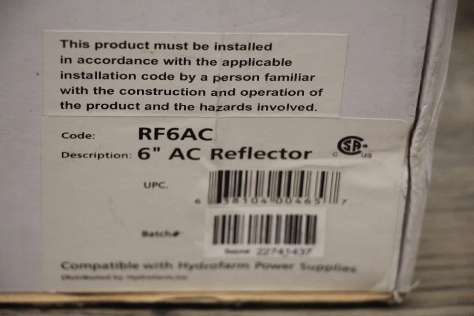 Светильник Hydrofarm RF6AC отражатель НА ЗАПЧАСТИ/РЕМОНТ сломанная лампа - Изображение 3 из 4