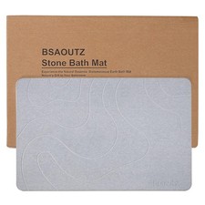Stone Bath Mat, Natural Diatomaceous Earth Bathroom Rug, Super Absorbent, Qui...