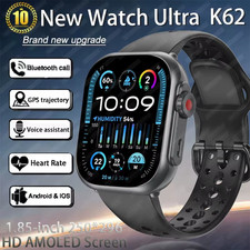 Watch Ultra K62 Men Women 1000Mah AMOLED 100+Sport Heart Rate HD Bluetooth Call 