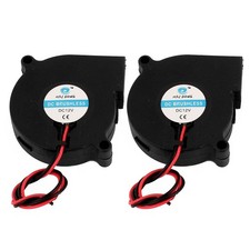 2Pcs 50x50x15mm Black Brushless 2Pin DC 12V 0.13A Blower Cooling Fan for PC Case