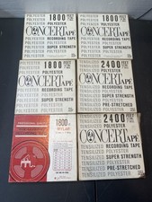 Vintage Reel to Reel Tape Lot 6 Realistic Concertape 7  1800ft  2400ft Untested