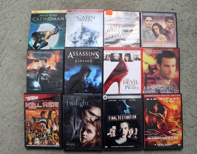 Lot of 12 Action Adventure DVD Movies Cat Woman, Assassins Creed, Twilight &More