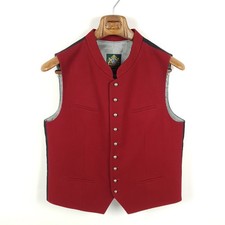 Hammerschmid Trachtenweste Herren Gr. 48 Rot Schwarz Wolle Gilet Weste