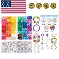 3960pcs Pony Beads for Friendship Bracelet Making Kit 48 Colors Kandi Beads S...