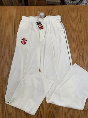GRAY-NICOLLS WHITE GREEN TRIM CRICKET PANTS SIZE (MEDIUM) NWT