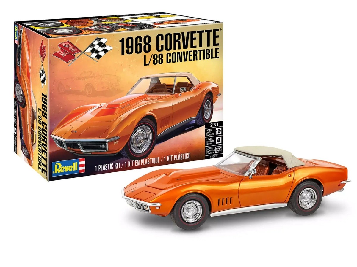 Revell 1968 Chevy Corvette L/88 Convertible 1/25 Plastic Model Car