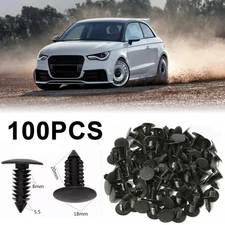 100* 8mm Bumper Clips Auto Car Hole Plastic Rivets Fastener Fender Push Pin !