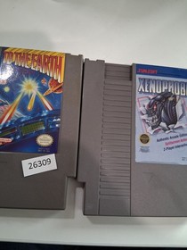 2 retro family  Nintendo shooter games NES Xenophobe + To The Earth  26309 wt12