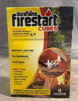 Duraflame Firestart Cubes 18-Pack, Fire Starters For Wood Or Charcoal NEW