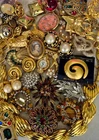Huge Vintage Jewelry Lot 150 Goldtone 925 Givenchy,Ciner,Trifari,Coro Juliana