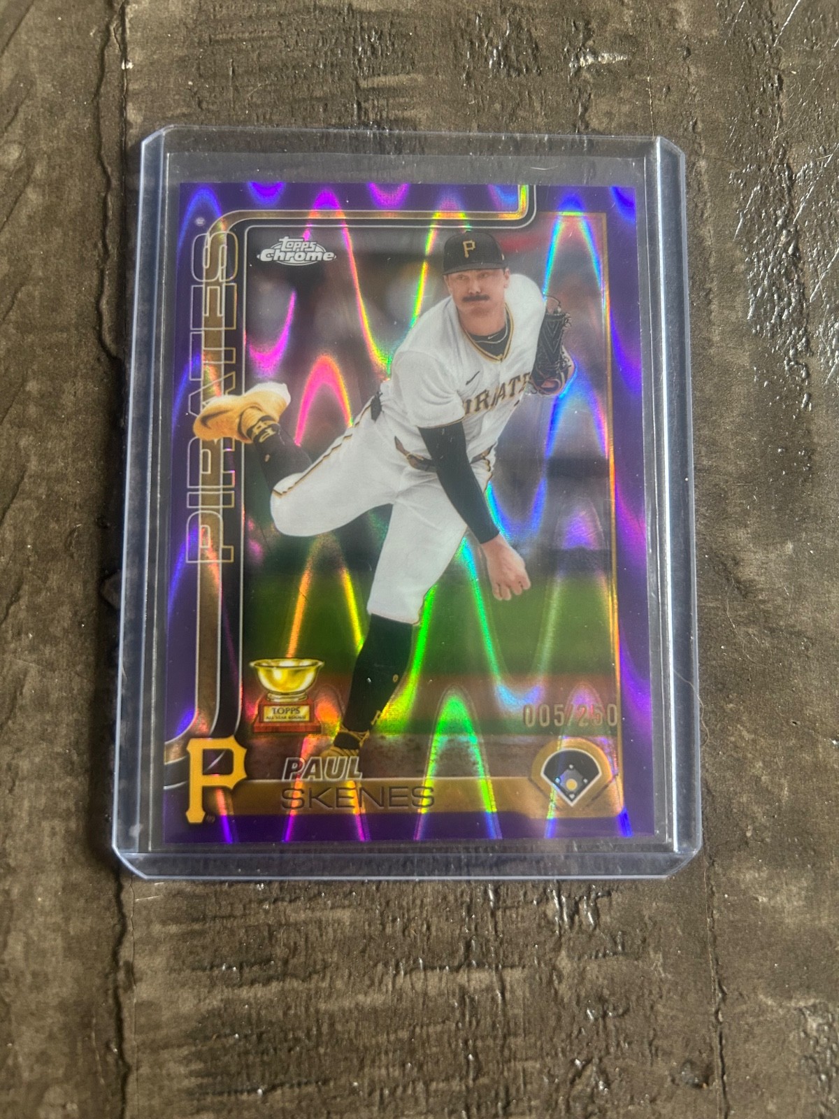 Paul Skenes 2025 Topps Chrome Rookie Cup Purple Raywave /250 #300