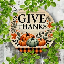 1pc 2D Vintage Aluminum Gratitude Wall Art Plaque, 2D Graphic Design-8 Inch roun