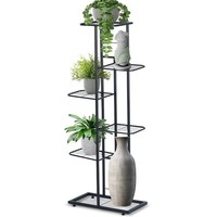 BlumenstäNder Metall Schwarz 106 Cm 6 Ebenen Pflanzregal Loft Vilde 569809
