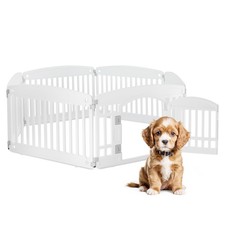 HealSmart 6 Panel Dog Playpen, 24  Exercise Puppy Playpen with Door, Safe,