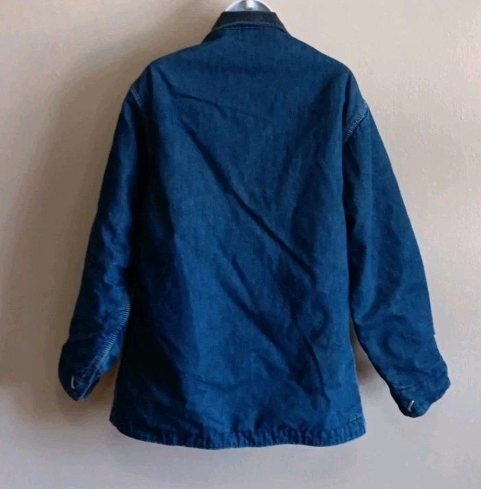 Big Mac JCPenney Blanket Lined Chore Coat, Vintage Denim Farm Barn Jacket - Image 4 of 4