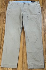 Polo Ralph Lauren Beige Tan Stretch Straight Fit Chino Pants Mens 36x32
