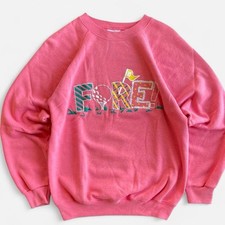 Vintage 80s Retro Pink Puffy Paint  FORE  Kitschy Golf Sweater Sweatshirt-