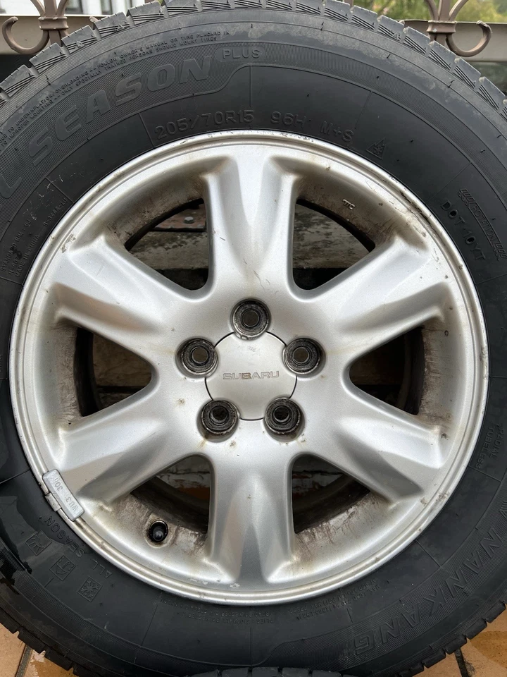 Originalsatz 15 Zoll Subaru Forester SG Silber Allwetterkompletträder+Ersatzrad - Bild 2 von 4