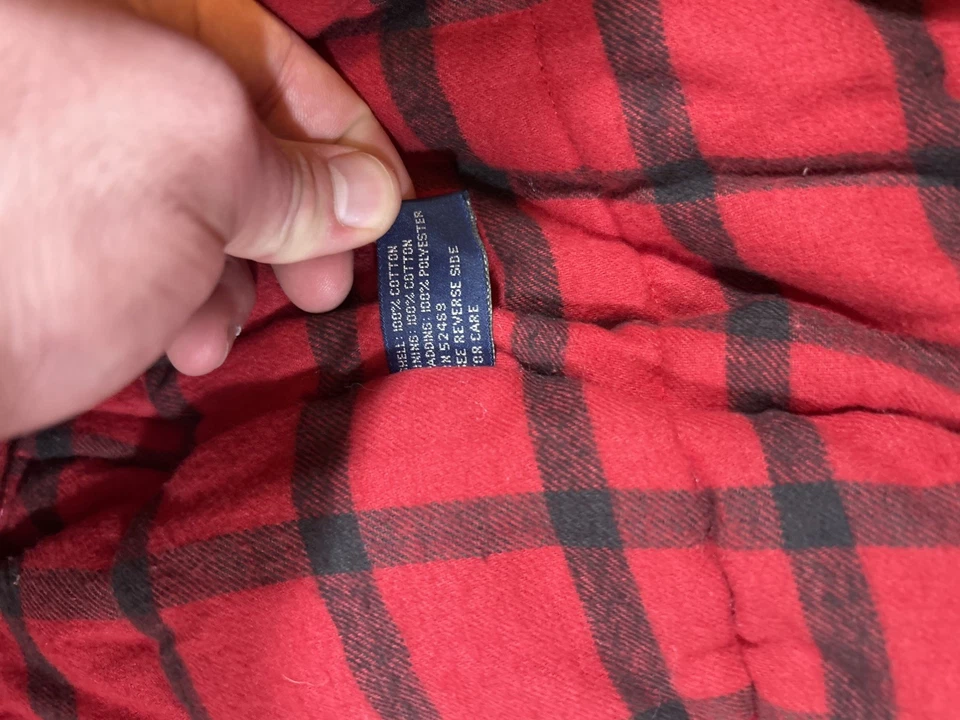 Ozark Trail Mens XLOlive Green 100% Cotton Vest With Red Plaid Lining & Pockets - Image 3 of 4