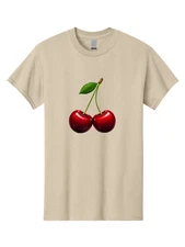 Two-Cherries Mens Graphic Tee, 100% Cotton, Casual Summer Wear
