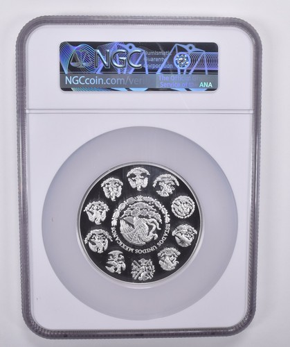 2022 Mo Mexico Silver 5 Onza Proof PR70 UCAM NGC Mexico Label *5212 - Picture 2 of 5