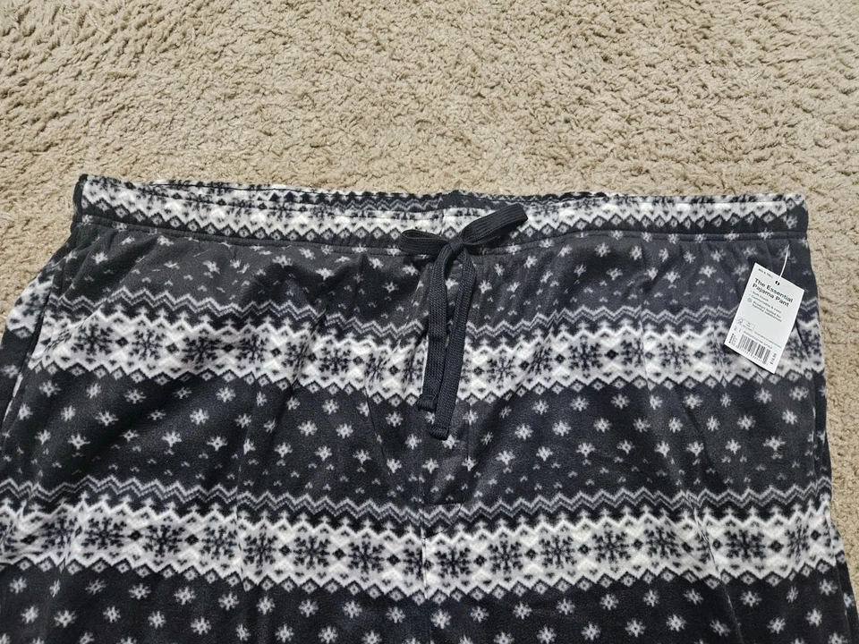 CROFT & BARROW, PANTALÓN DE DORMIR HOMBRE NUEVO NEGRO/GRIS POLI MOSCA ABIERTA CON PKTS, TALLA 3XLT Foto 2 de 4