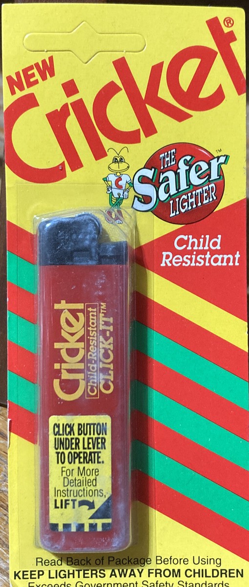 NOS New Cricket Lighter Red The Safer Lighter Child Resistant