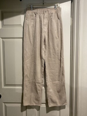 BDG Urban Outfitters High Rise Baggy Corduroy Jeans Size 29 Ivory OB1380376 B108