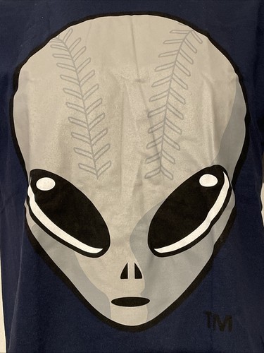 MiLB Las Vegas 51s Baseball Large Alien Head Logo SGA Blue T-Shirt Adult L NWOT - Picture 3 of 8