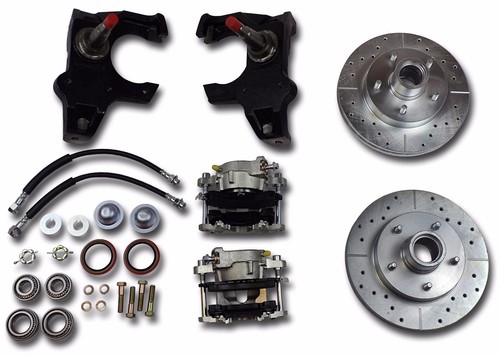 Pair of Car Tri 5 2 Drop Disc Brake Spindles 2 Drop Fit Chevy Bel Air
