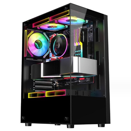 Glas Tower Gaming Pc Gehäuse USB 3.0 ATX ,M-ATX,Mini-ITX Glasscheibe  --QJF - Bild 2 von 11