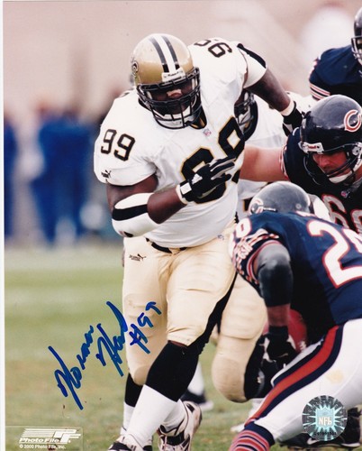 NORMAN HAND NEW ORLEANS SAINTS ACTION SIGNIERT 8x10