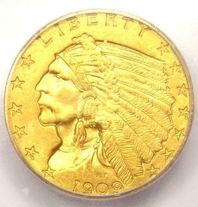 Details About 1909 Indian Gold Quarter Eagle 250 Coin Certified Icg Ms64 1720 Value