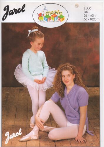 Wrapover Lace Ballerina Cardigan 26"-40" Knitting Pattern E806 Jarol Dk