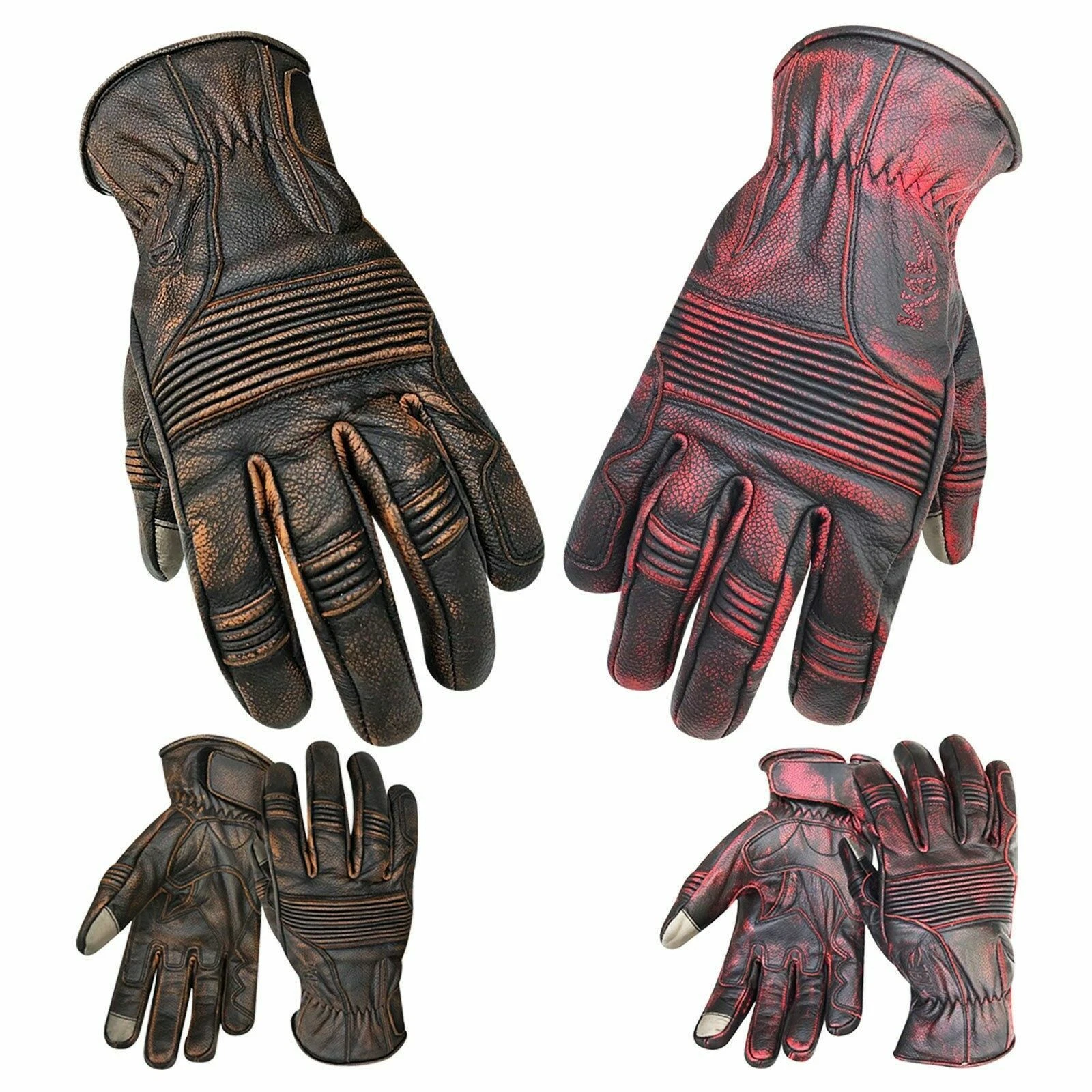 Motorcycle Gloves Motorbike Cow Hide Leather Sports Racing Cycling Hiking ITouch