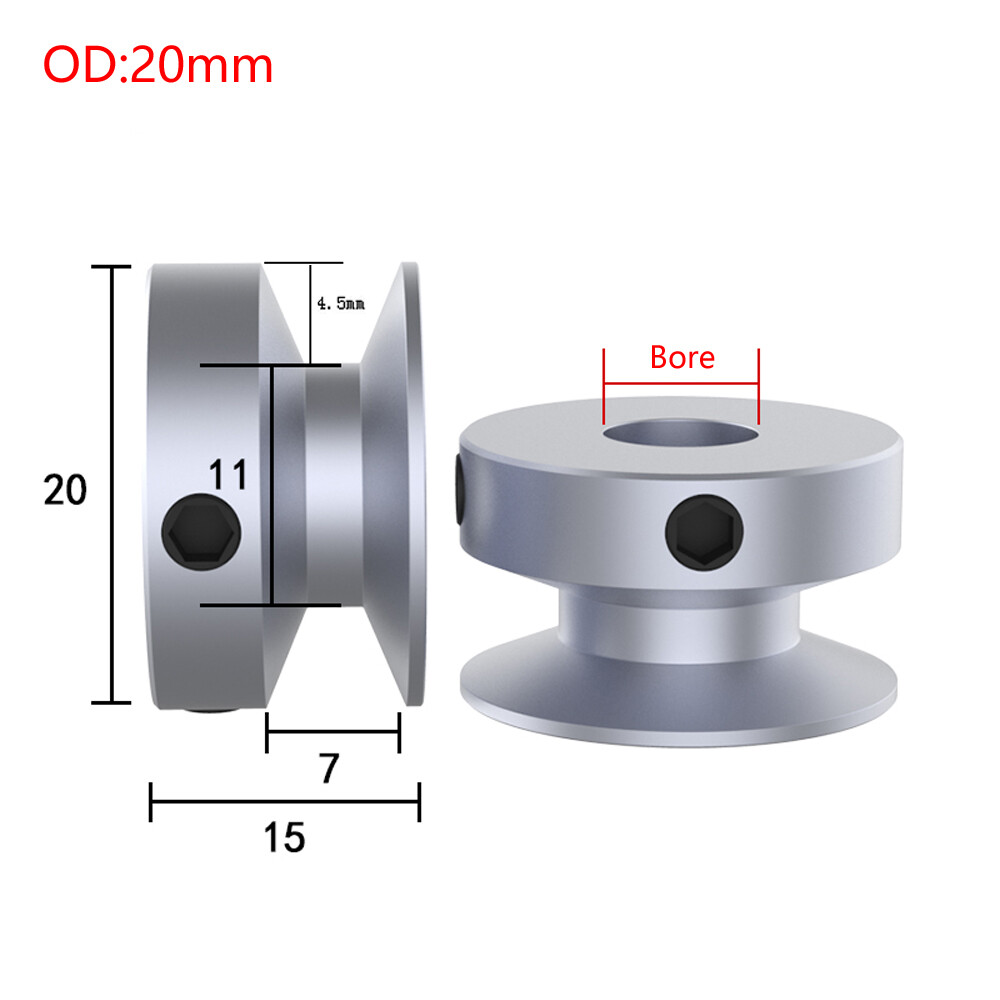 Keilriemenscheibe Aluminium ø 100mm Achsaufnahme 16mm 1-fach Breite Keilriemenscheibe Aluminium ø 100mm Achsaufnahme 16mm 1-fach Breite