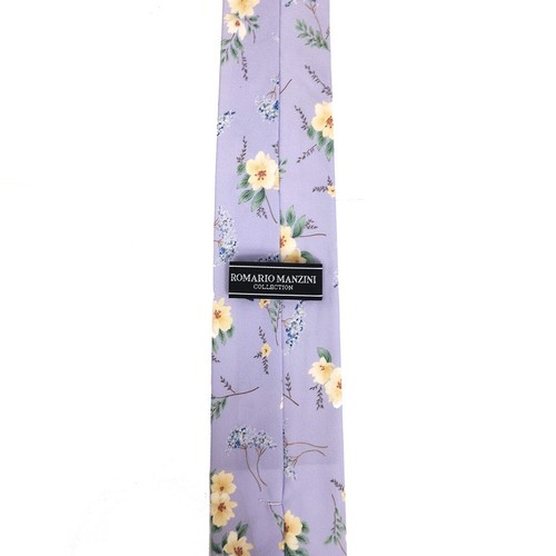 Romario Manzini® Men's Cotton Floral Standard Necktie with Handkerchief - Picture 26 of 63