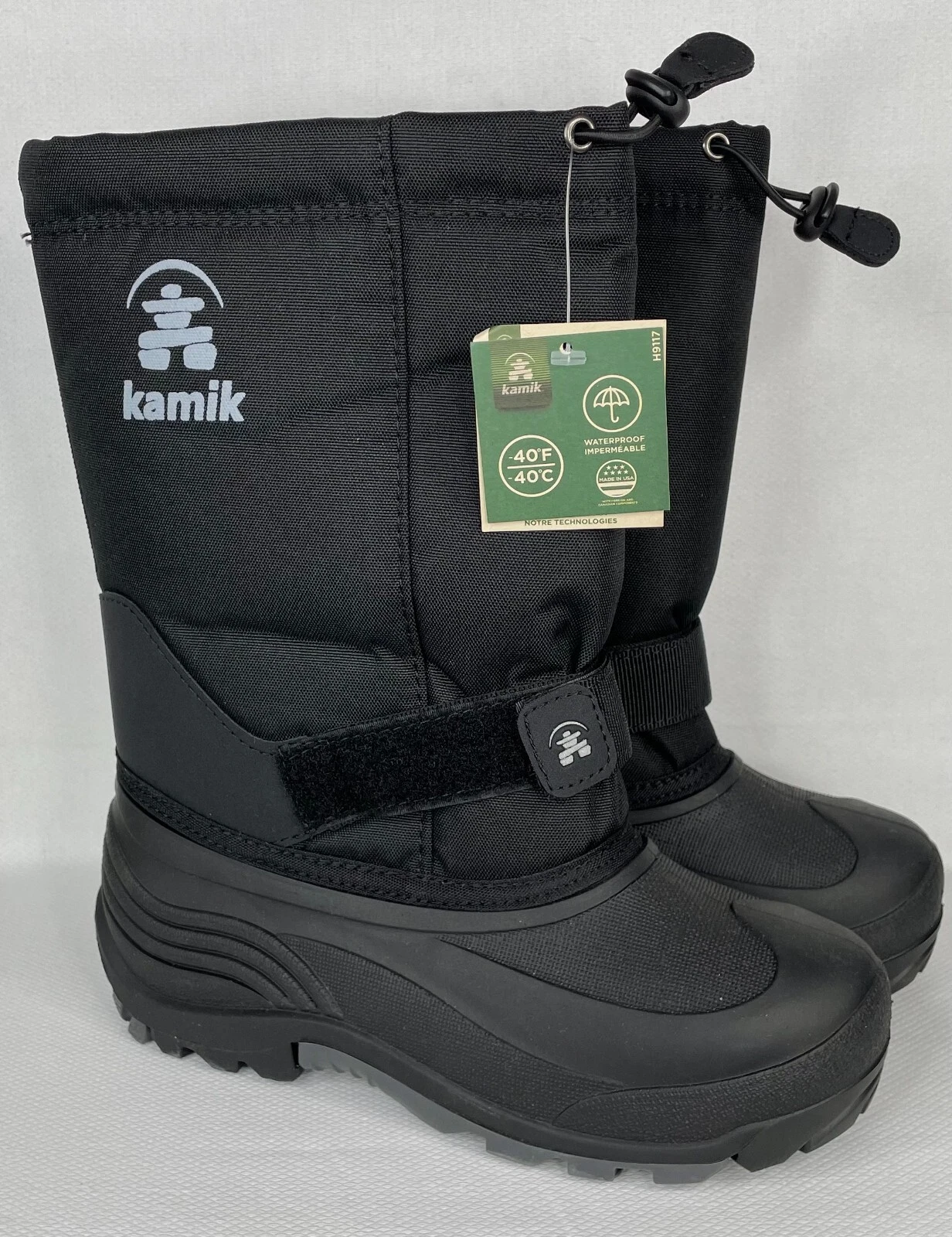 Kamik Black Greenbay Winter Boots Size 6 Lined FREE SHIPPING