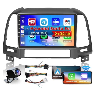 Android  For 2006-2012 Hyundai Santa Fe 9''Radio RDS Stereo GPS NAV Bluetooth SWC