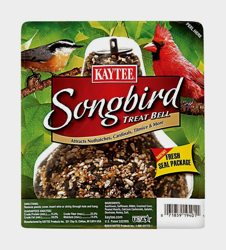 KAYTEE SONGBIRD Treat Bell Wild Bird Feed Sunflower Seeds Hanging Feeder 13 oz!!