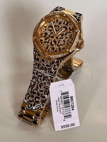Michael Kors MK7284 Lennox Animal Pavé Gold-Tone Womens Watch BNWT Gift Box $550 - Picture 6 of 9