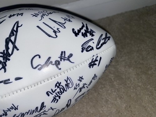 2021 NAVY MIDSHIPMEN TEAM SIGNED LOGO WHITE PANEL FULL SIZE FOOTBALL COA - Picture 11 of 12
