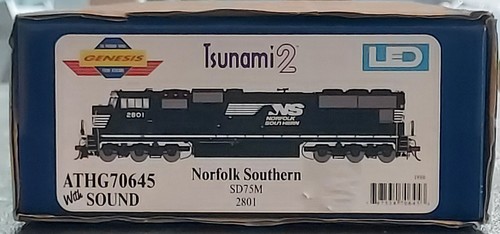 NEW ATHEARN GENESIS NORFOLK SOUTHERN SD75M W/DCC & TSUNAMI 2 SOUND