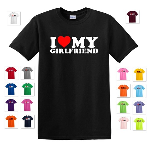 I HEART MY GIRLFRIEND LOVE VALENTINE GF GIFT TEE T-SHIRT - Picture 1 of 16